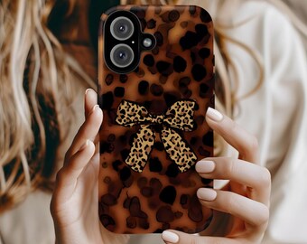 Leopard Print Phone Case Se Leopard Print Bow Tortoise Shell Phone Case Boho Tortoise Shell Coquette Tortoise Shell Bow Tortoise Shell Phone