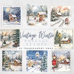 Kerstpostzegels clipart kerstpostzegels grillige kersthuisje winterhuisje postzegels png tijdschrift clipart