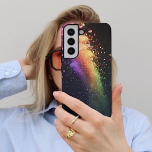 Funda para teléfono Pixel Rainbow Glitter para iPhone 16 Pro, brillo S25, brillo holográfico ultrafino, brillo grueso S23, teléfono estético ultrafino para chica genial