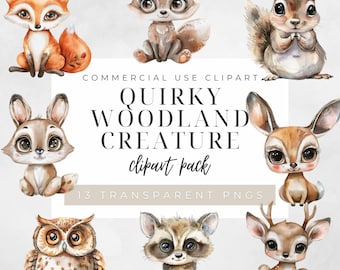 woodland animals watercolor clipart forest animals clipart cute woodland animals nursery decor woodland baby shower clipart bear fox owl