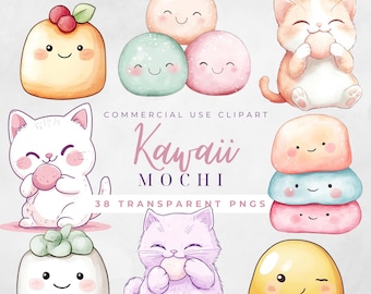 Mochi Clipart Japanese Food Png Kawaii Food Clipart Cute Cat Png Japan Dessert Mochi Kawaii Cat Clipart
