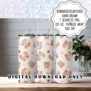 Capybara Tumbler Wrap Capybara Tumbler Png Capybara Valentine Coquette Valentine Tumbler Wrap Capybara Sublimation Tumbler 20Oz Tumbler Wrap