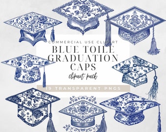 Toile de Jouy Clipart Blue Toile Clipart Chinoiserie png svg French Toil de Jouy Graduation Clipart 2024  Graduation Hat Clipart Chinoiserie
