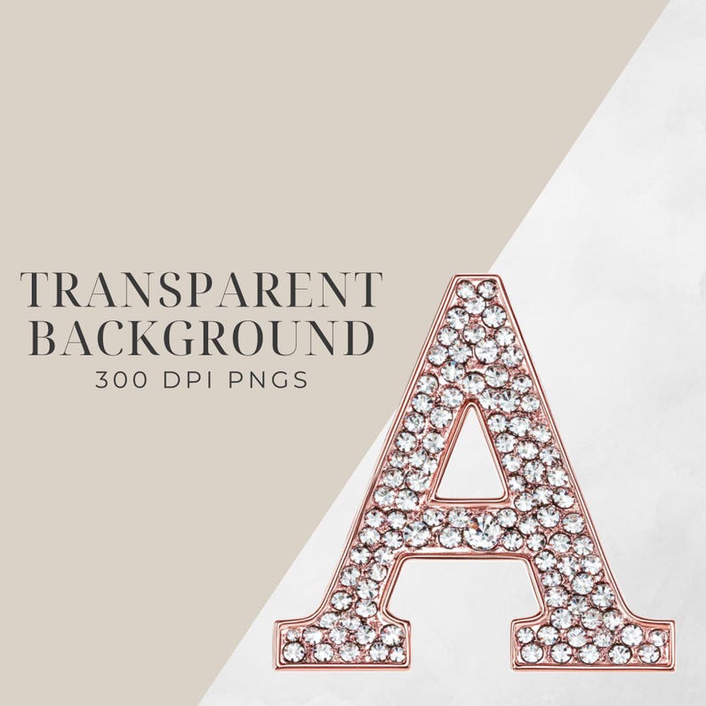 May include: A rose gold letter A covered in clear rhinestones. The letter is on a white background.