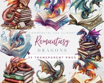 Dragon And Books Clipart Dragon Rider Clipart Purple Dragon Clipart Girl Dragon Book Romantasy Clipart Magic Books Fantasy Fairytale Bookish