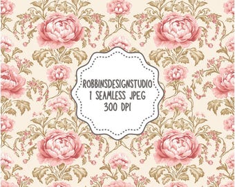 Rokoko Nahtlose Muster Gothik Digitales Papier Rokoko Digitales Papier Floral Rokoko Palastpapier Rokoko Junk Journal Rokoko Ästhetik Rosa Toile