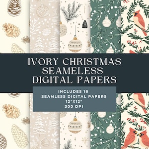 Grandmillenial Christmas Seamless Preppy Christmas Seamless File Digital Paper Christmas Cream Classic Christmas Seamless Pattern