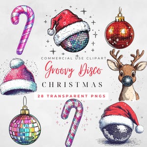 Disco Weihnachten Clipart Aquarell Discokugel Rosa Discokugel Silber Discokugel Retro Weihnachten Png Discokugel Weihnachten Png