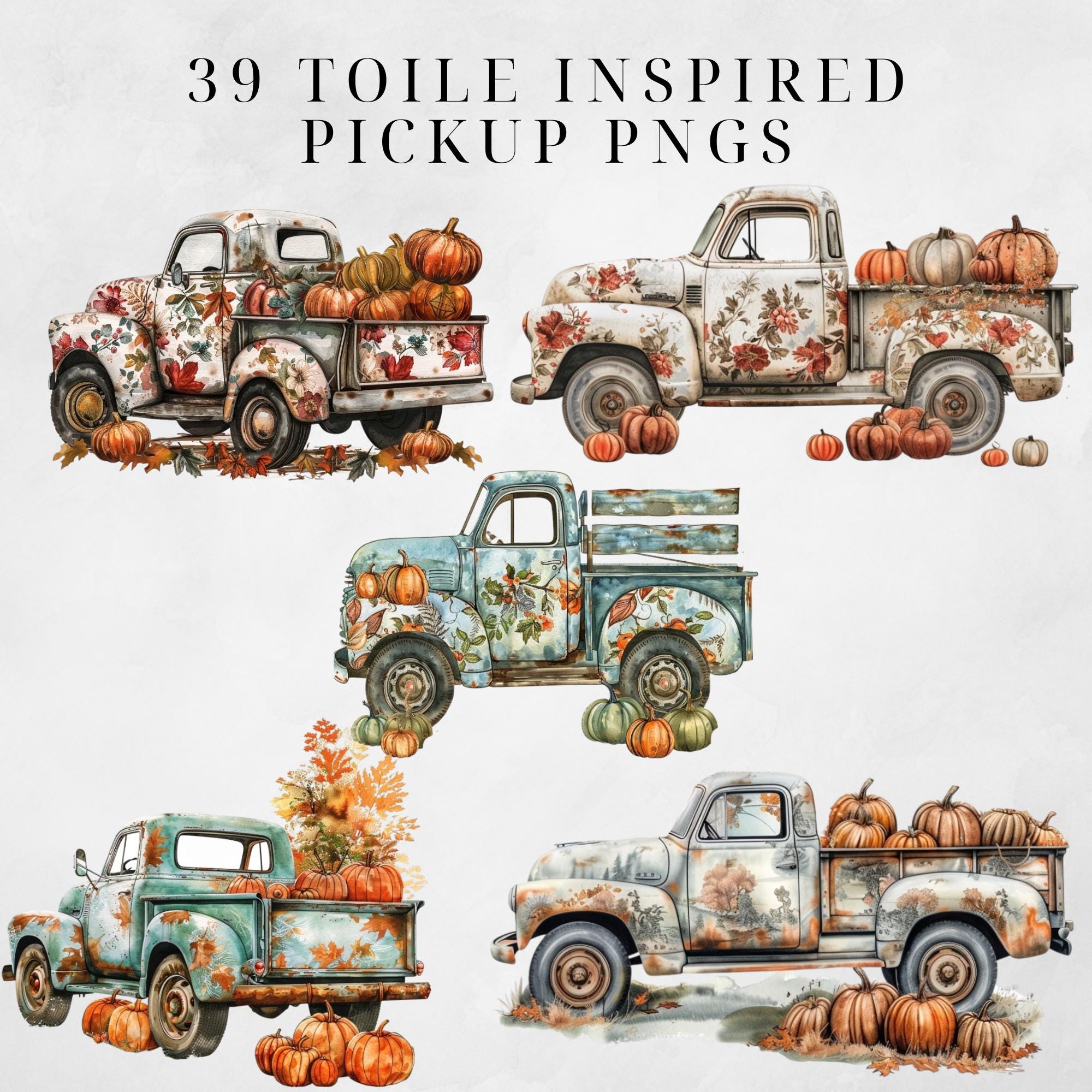 Preppy Fall Clipart Toile Pumpkins Clipart Chinoiserie Pumpkin Pumpkin ...