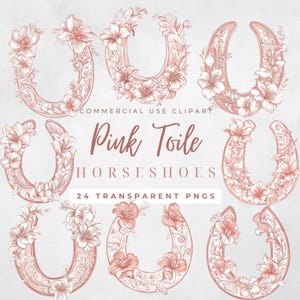 Rosa Toile Clipart Floral Hufeisen Clipart Floral Hufeisen Clipart Western Baby Shower Clipart Boho Cowgirl Clipart Boho Western