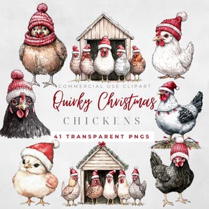 Clipart Noël de poulet Clipart de poulailler de dessin animé poulet drôle de poulet Png poulet mignon Noël de poulets Clipart de Noël