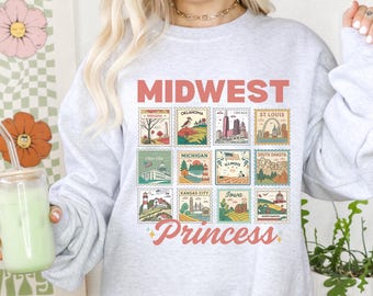 Midwest Princess Sweatshirt Midwest Princess Crewneck Midwest Girl Shirt Midwest Princess Sweater State Fair Post Stamp Shirt Postage Stamp