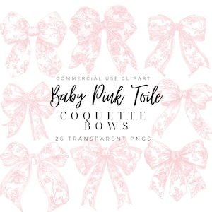 Toile de Jouy-clipart roze Toile-clipart chinoiserie png svg Franse toil de Jouy American Bow Coquette Clipart Coquette Bow Clipart