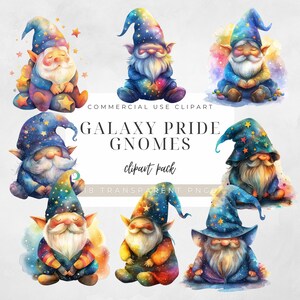 Orgullo Gnome Clipart acuarela Gnome Clipart Camping Gnome Clipart Baby Shower Clipart Gnome de temporada Clipart Space Gnome Clipart LGBT Gnome
