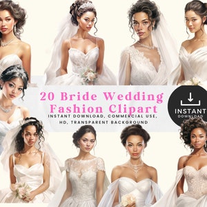Clipart mariée mariée png clipart Saint-Valentin mariage Clipart fille noire Clipart femmes noires Clipart Fashion Girl Clipart Clipart mariage
