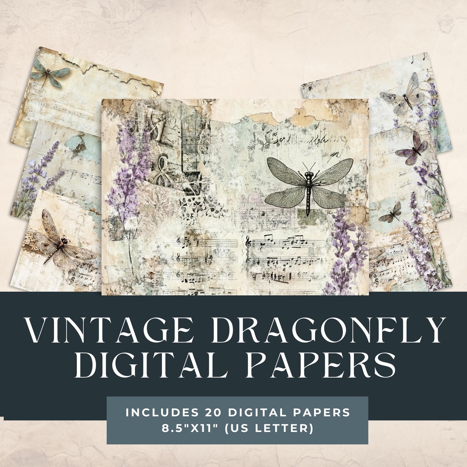 Dragonfly Junk Journal Papers Dragonfly Digital Papers Dragonfly Digi ...