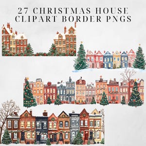 Winter village PNG illustration