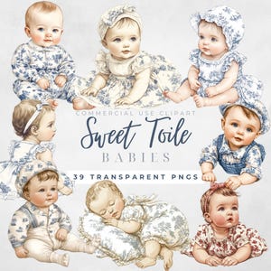 Toile de jouy baby shower clipart blauwe toile kwekerij clipart bloemen baby shower clipart baby shower toile baby shower baby boy baby girl
