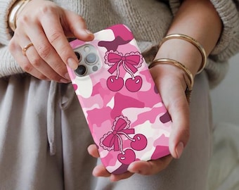 Camo Coquette Phone Case Camo Bow Phone Case Girls Camo Phone Case Camo Phone Case With Pink Camo Coquette Bow iphone 16 case galaxy s24