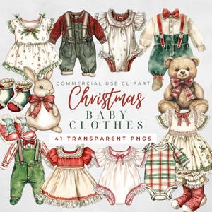 Weihnachten Baby Kleidung Clipart, Weihnachten Clipart, Weihnachtskarte, Png Babys 1