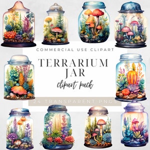 Terrarium Clip Art Watercolor Terrarium Fantasy Jar Clipart Watercolor Succulent Greenery Clipart Succulent Clipart Fairy Garden Jar Png