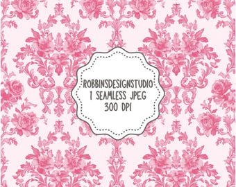Rokoko Nahtlose Muster Gothik Digitales Papier Rokoko Digitales Papier Floral Rokoko Palastpapier Rokoko Junk Journal Rokoko Ästhetik Rosa Toile