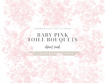 Pink Toile Clipart Blue Toile Flower Clipart Blue Flower Clipart Toile de Jouy Clipart Blue Toile Clipart Chinoiserie png svg French Toil de