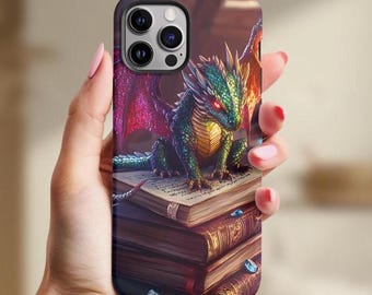 Dragon Books Phone Case Dragon Phone Case Bookish Phone Case Goth Phone Case Dragon Riders Designer Phone Case iphone 16 case galaxy s24