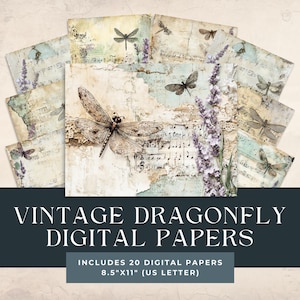 Dragonfly Junk Journal Papers Dragonfly Digital Papers Dragonfly Digi Kit Junk Journal Dragonfly Paper Dragonfly Journal Dragonfly Ephemera