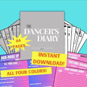 Dance Planner PDF Digital Download Dancer Journal Template Costume Organizer Makeup Checklist Dance Studio Planning Guide Recital Tool kit