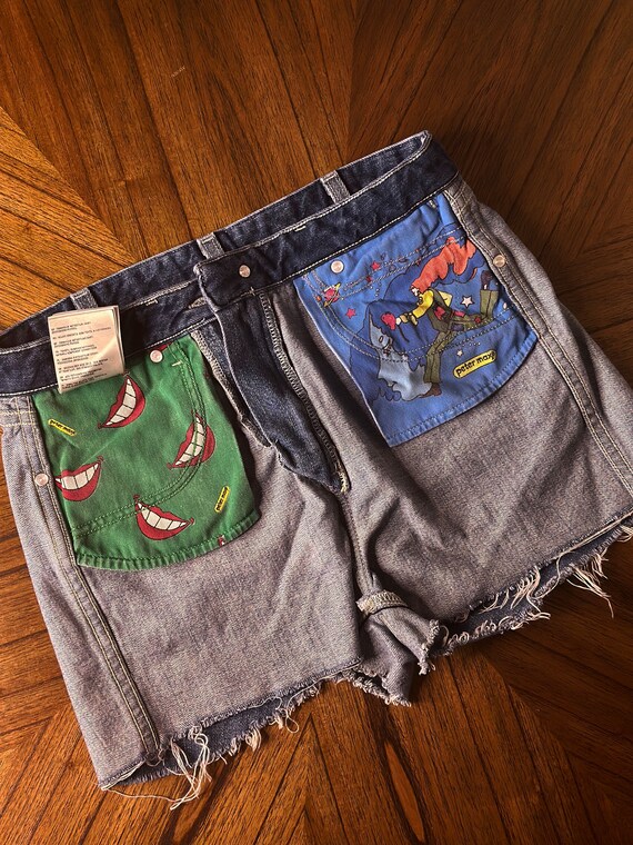 Vintage Peter Max Wrangler Denim Shorts 1960's Je… - image 3