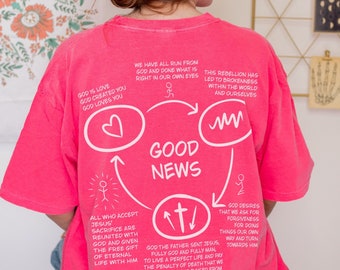 Good News Comfort Colors Shirt | Gospel Shirt | Evangelism Shirt | New Believer Gift | Christianity Baptism Gift | Christian Three Circles