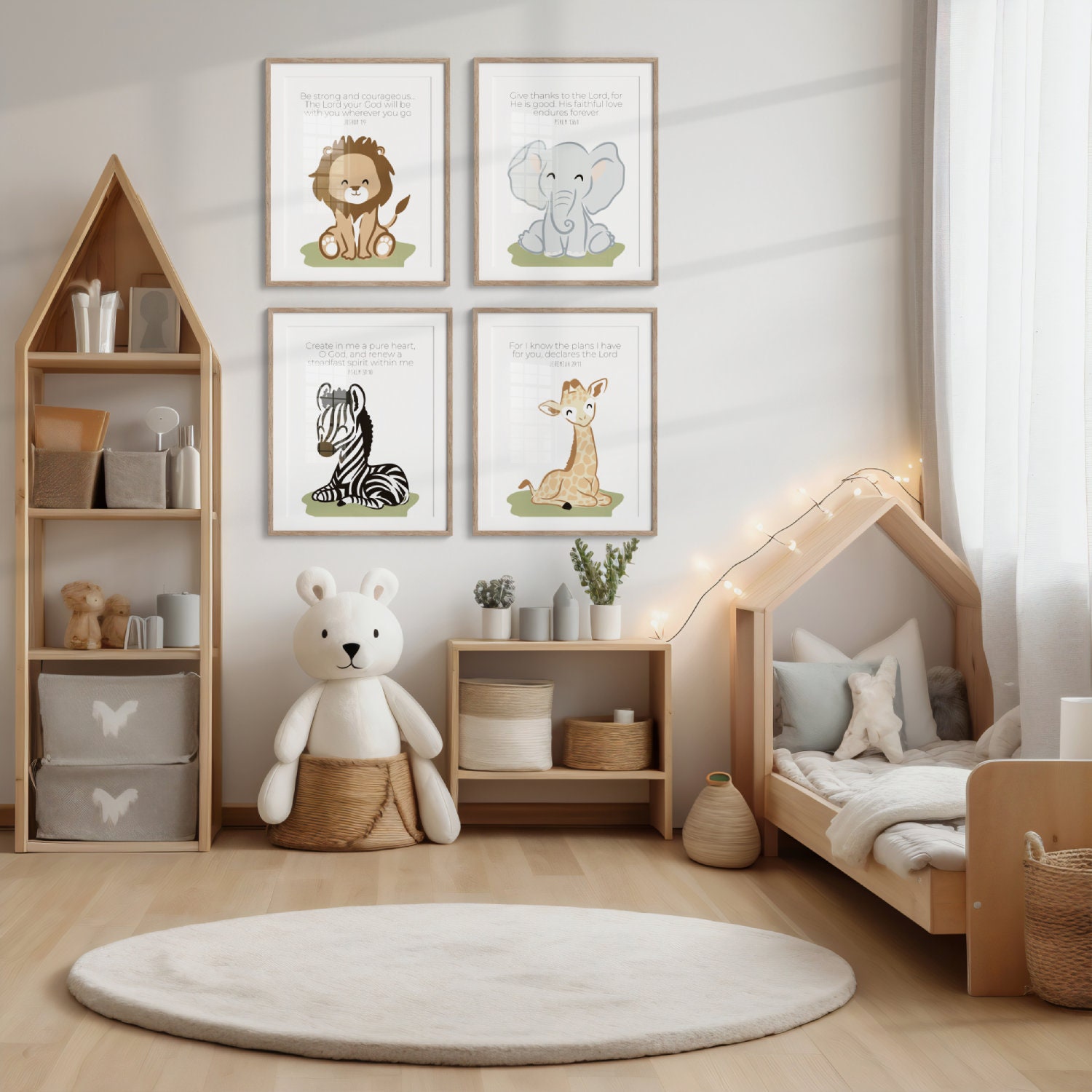 Safari Nursery Bible Verse Prints Christian Nursery Decor Christian Boy ...