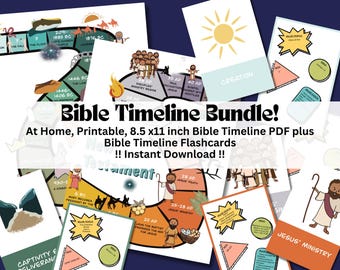 ¡PAQUETE! - Cronología bíblica imprimible - Tarjetas didácticas cristianas para la educación en casa - Recursos bíblicos para la educación en casa - Tarjetas didácticas cristianas imprimibles