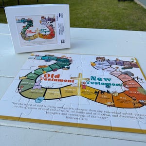 Kids Bible Timeline Puzzle, 11 x 14 in, Christian Gift for Kids, Bible Puzzle for Kids, Sunday School Game, Christian Homeschool Resources