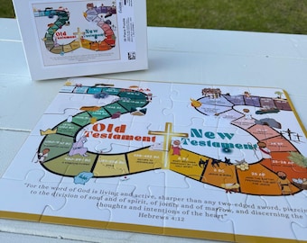 Kinderbibel-Zeitleisten-Puzzle, 11 x 14 Zoll, christliches Geschenk für Kinder, Bibelpuzzle für Kinder, Sonntagsschulspiel, christliche Ressourcen für die Hausschule