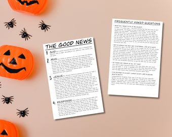 Halloween Gospel Tracts Christian Halloween Hand Out Cards Jesus Hand Out Cards The Good News Gospel Tracts Halloween Evangelism