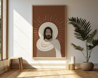Jesus Digital Print Jesus Downloadable Print Jesus Print Art Jesus Christ Art Print Modern Jesus Art Print Christian Wall Art Home Decor
