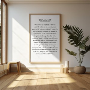 Psalm 23 Wall Art Scripture Wall Art Psalm 23 Christian Decor The Lord is My Shepherd Living Room Wall Art Modern Christian Wall Art