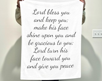 The Blessing Baby Blanket | Christianity Baby Shower Gift | Gender Neutral Baby Blanket | Christian Newborn Gift | Bible Verse Baby Gift