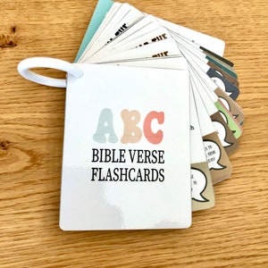 Flashcards de versículos bíblicos infantis | "Flashcards Cristãos" | Escola domiciliar cristã ABC | Flashcards cristãos para impressão | Verso para memorizar crianças