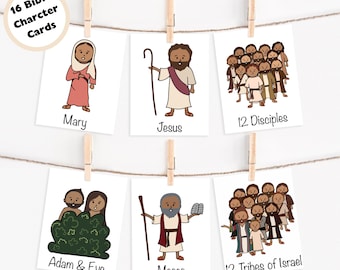 Downloadable Bible Characters | Bible Character Printable |  Kids Bible Character Flashcards | Christian Homeschooling Flash Cards