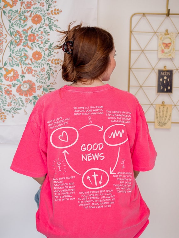 Good News Comfort Colors Shirt | Gospel Shirt | Evangelism Shirt | New Believer Gift | Christianity Baptism Gift | Christian Three Circles