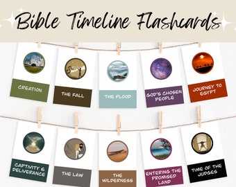 Bible Timeline Flashcards | Old Testament Help | Printable Old-New Testament | Christian Bible Study Help | Bible Teaching Tools
