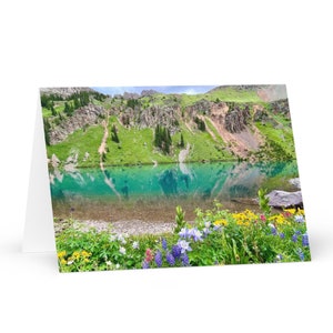 Blue Lake, Mount Sneffels Wilderness, Colorado, cartão de felicitações com paisagem em branco, obrigado, todas as ocasiões, cartão de aniversário
