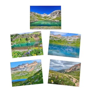 Verano en la Cordillera de San Juan, Colorado. Surtido de tarjetas de felicitación en blanco para cualquier ocasión (paquete de 5).