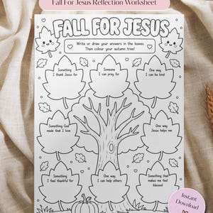 Fall for Jesus Activity for Kids | Christian Autumn Printable | Sunday School Worksheet | Bible Activity for Kids| Faith Based Fall Activity