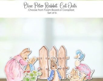 Blue Peter Rabbit Cutouts, Baby Shower Decoration, Photography Props
