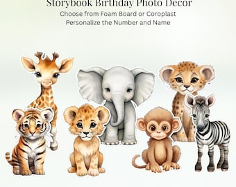 Baby Safari Animal Party Props: 7-Piece Set
