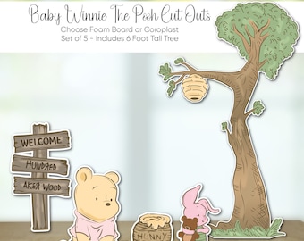 Winnie The Pooh Baby Shower Cutouts: First Birthday Party Props